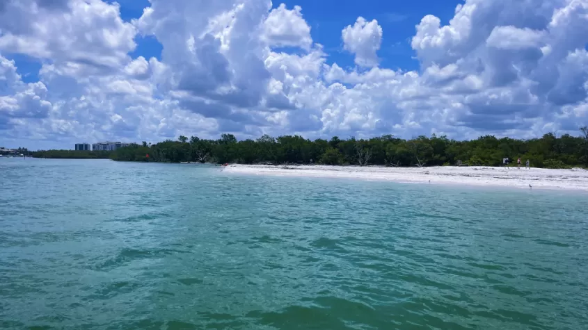 Sugar white sandy beaches making great for shelling