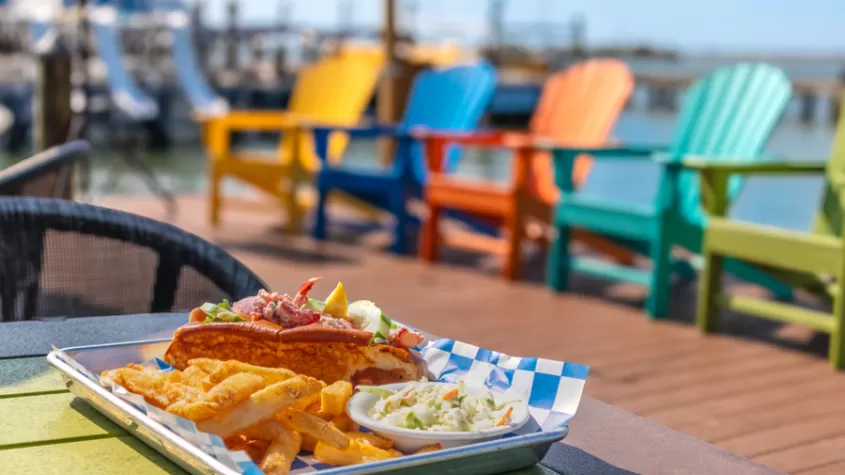 Our delicious Lobster Roll served up with the best view on the Bay!